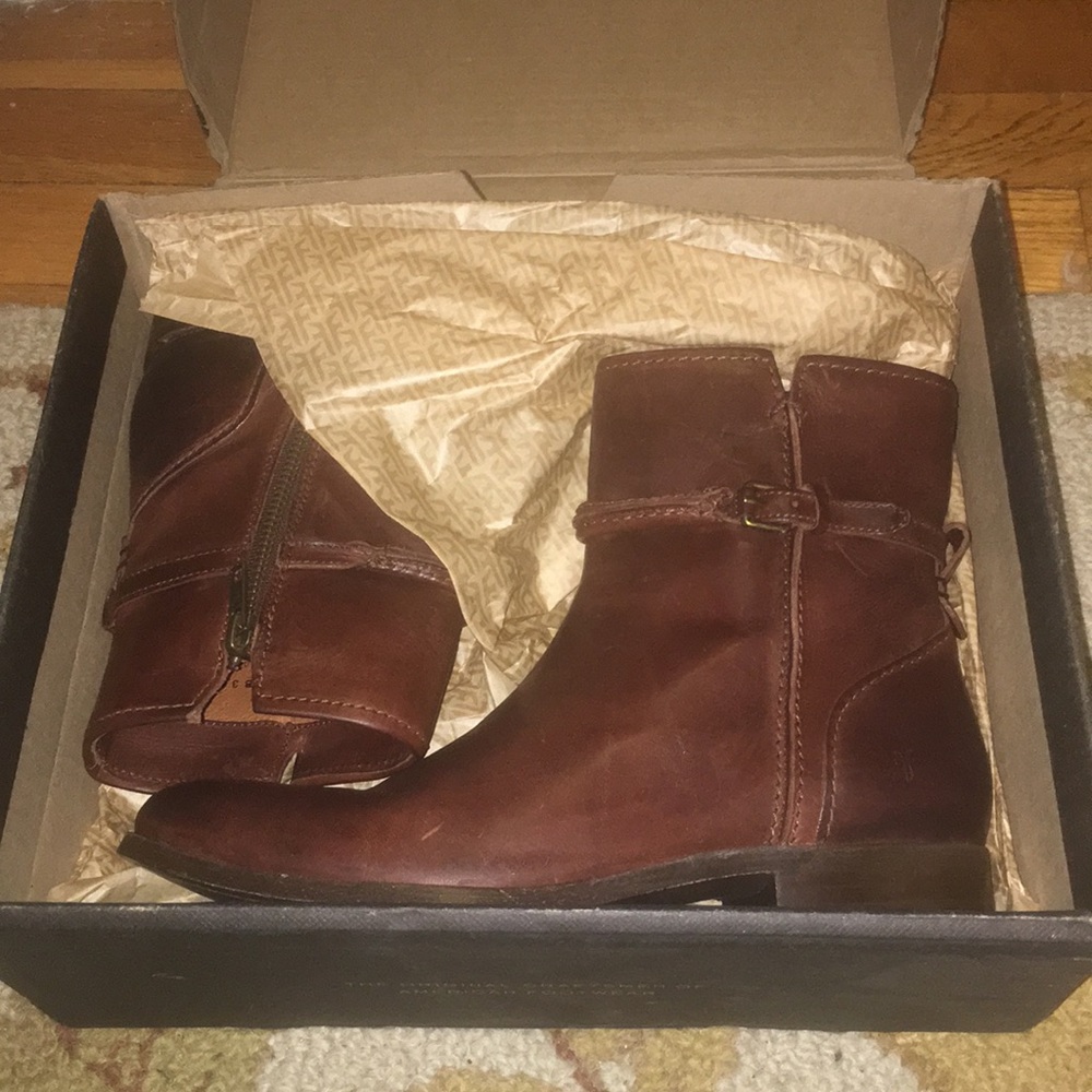 Frye Womens Knotted Short Black Ankle Boot